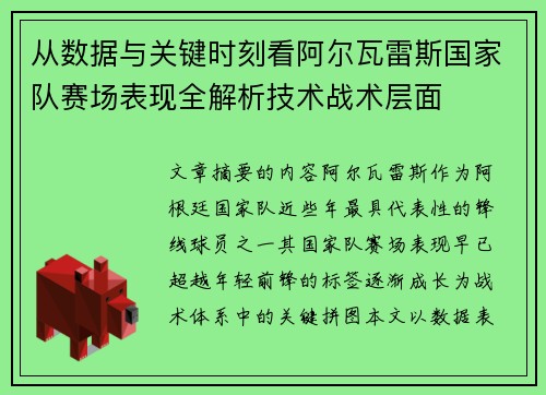 从数据与关键时刻看阿尔瓦雷斯国家队赛场表现全解析技术战术层面